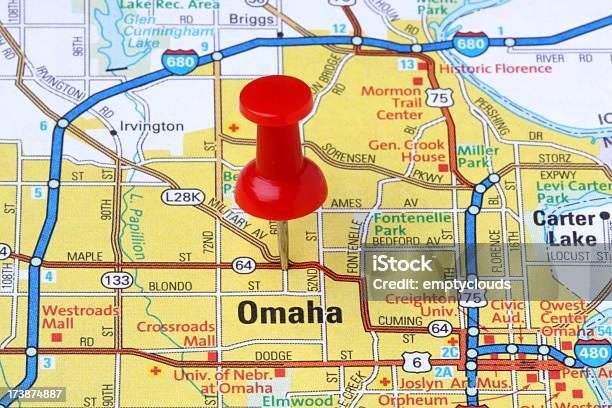 Omaha Stan Nebraska Na Mapie - zdjęcia stockowe i więcej obrazów Omaha - Omaha, Stan Nebraska, Mapa