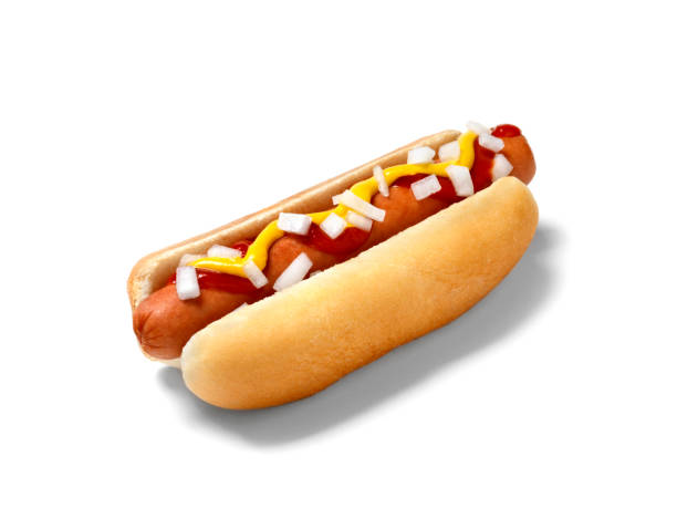 istock Hot Dog with Ketchup, Mustard and Onions 173874975