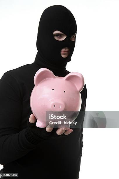 Dieb Mit Sparschwein Stockfoto und mehr Bilder von Bankgeschäft - Bankgeschäft, Betrüger, Dieb