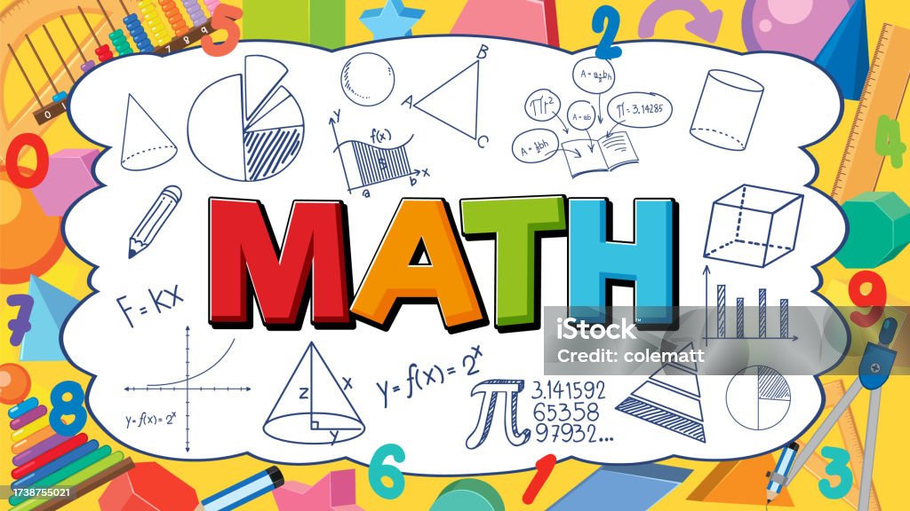 Plain Text Math Text Math With Formula Border Background Illustration Stock ...
