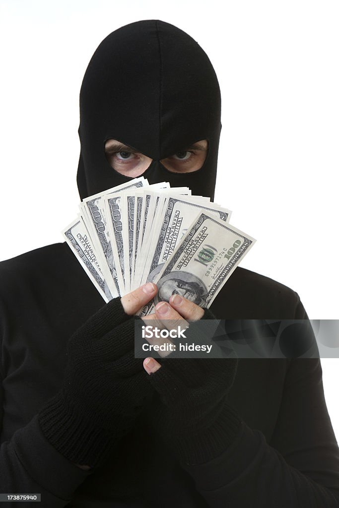 Plano aproximado de criminoso de depósito de dinheiro - Royalty-free Adulto Foto de stock