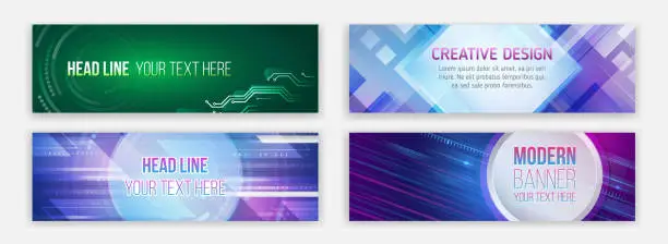 Vector illustration of Modern banner on the theme of data protection, cyber security, science, data array. Futuristic digital communication background. Blue Technology cover.