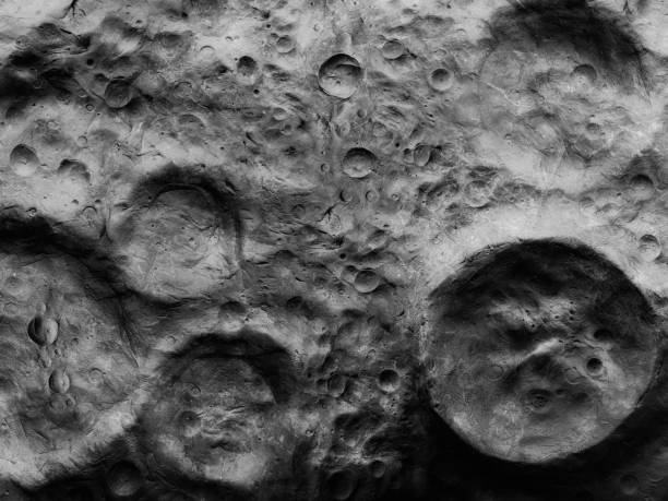 istock Relief of a lunar landscape. Impact craters on the moon's surface. 1738775600