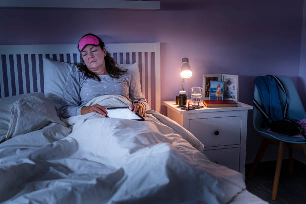 istock Woman fell asleep after using digital tablet in bed 1738775741