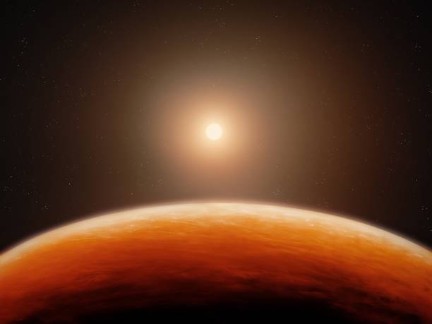 istock Panorama of the red planet, view from space. 1738776130