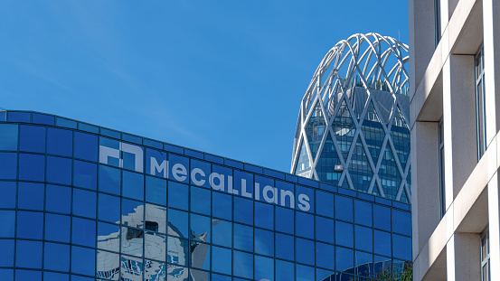 Courbevoie, France - October 9, 2023: Headquarters of Mecallians, an organization regrouping the federation, the technical center and the standardization office of the French mechanical industries