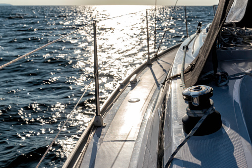 sailing on a sailing yacht on the ocean