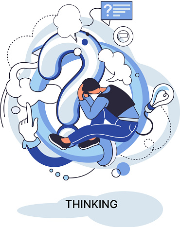 Problem Thinkin Image Problem Solving Concept Man Wondering Or Thinking Planning Or Pondering ...