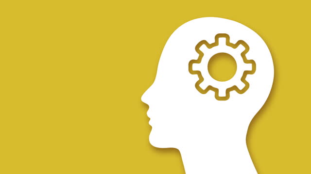 Concept of a thinking head with gears
