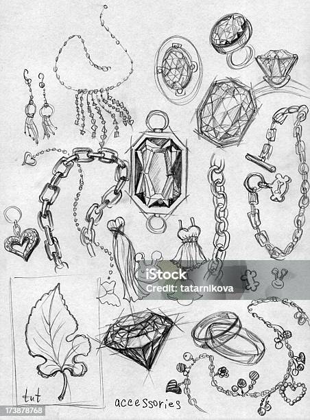 Accessory Diamond Doodles Stock Illustration - Download Image Now - Jewelry, Sketch, Diamond - Gemstone