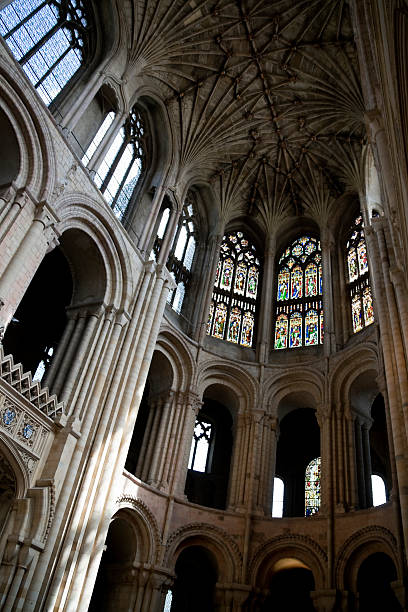 salto sobre o cavalo e arcos em norwich catedral - fan vaulting - fotografias e filmes do acervo