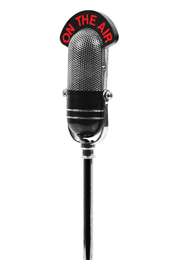 Microphone on the air on a white background.