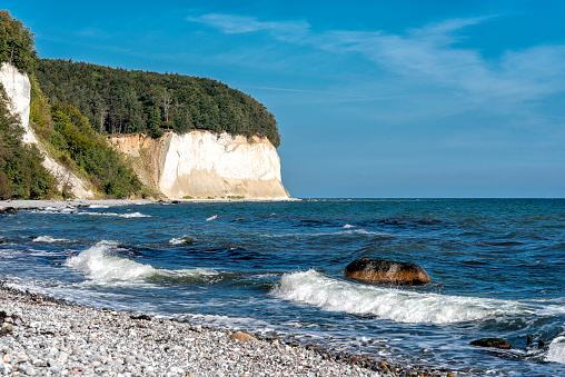chalk cliffs on the coast of Rügen in the Baltic Sea