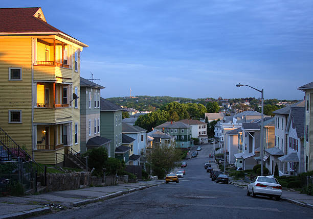 triplo de casas - worcester - fotografias e filmes do acervo