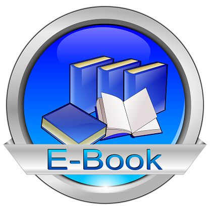E-Book Button blue  - 3D illustration
