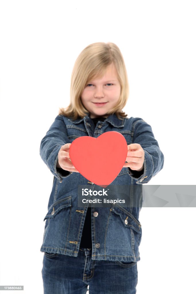 Chica con corazón - Foto de stock de 10-11 años libre de derechos