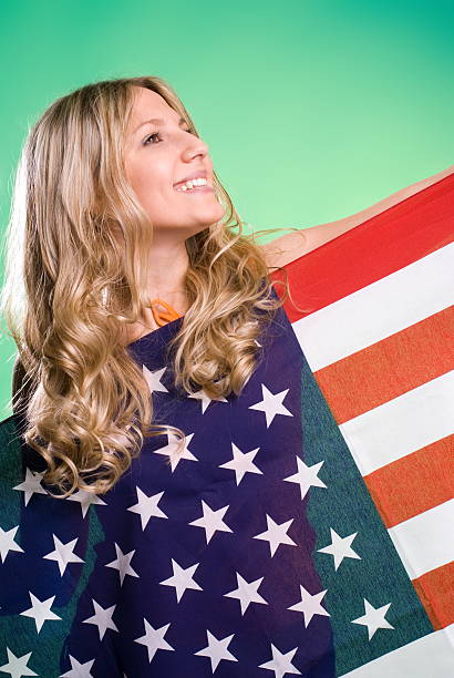 istock Girl with a flag 173880634
