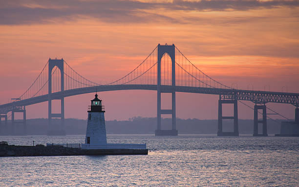 Goat Island Lighthouse in Newport
