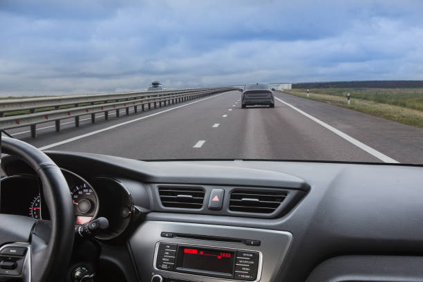 istock View from the car on a suburban highway 1738809592