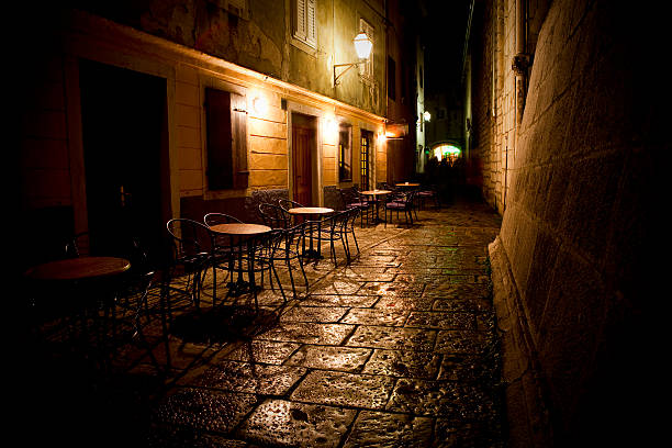 istock Lonely dark alley 173881430