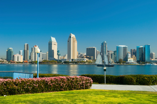 San Diego skyline and park