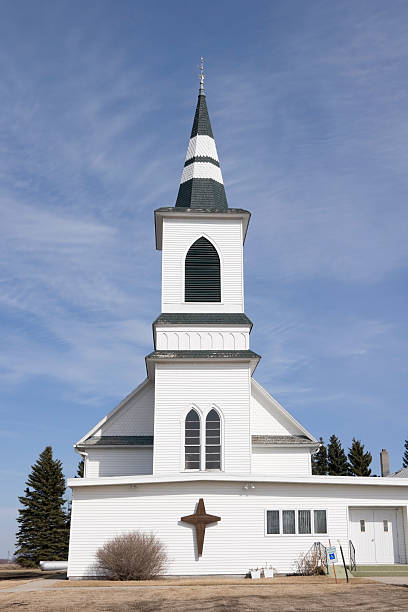 istock vintage white Christian church 173882603
