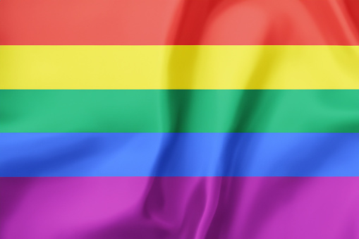 LGBTQIA community flag background. Colorful beautiful background. World Pride Day celebration