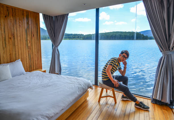 istock An Asian young man relaxing at resort 1738833928
