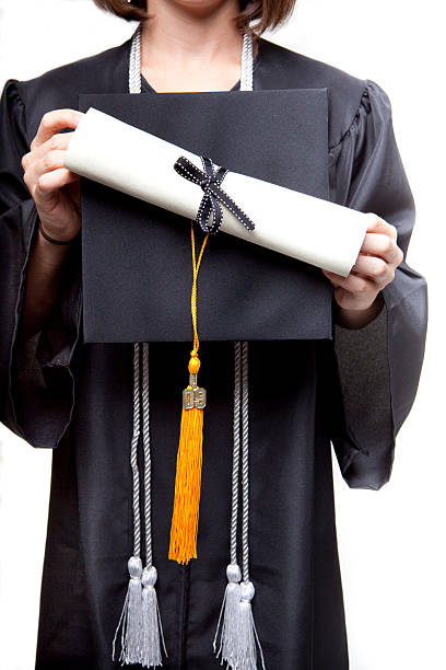 istock Graduate Holding Her Cap And Diploma Future 173883439