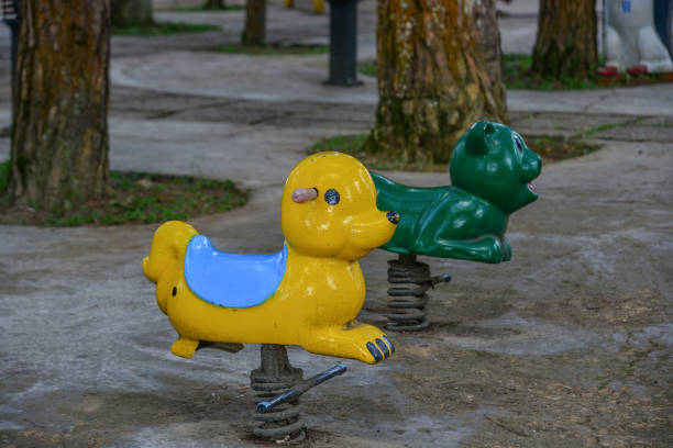 Children playground at city public park in Dalat, Vietnam.