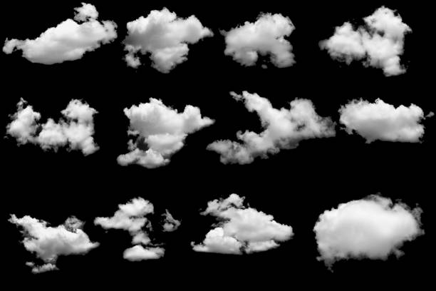 istock Collection of clouds white fluffy for design 1738836667