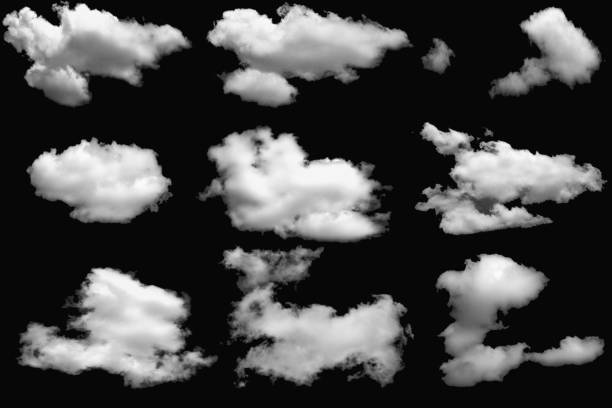 istock Collection of clouds white fluffy for design 1738837204