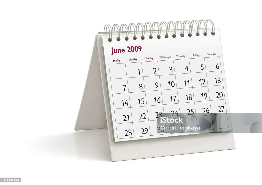 Un calendario: Junio de 2009 - Foto de stock de 2009 libre de derechos