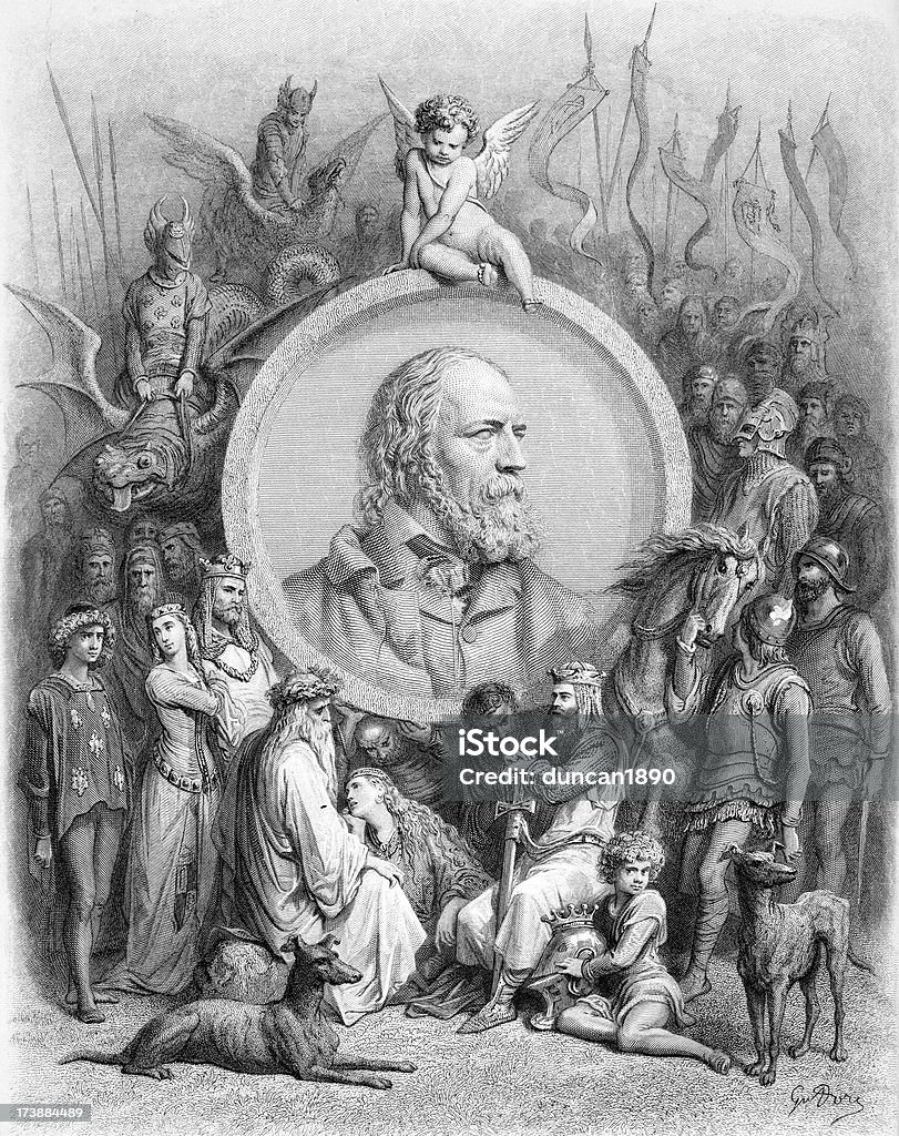 Lord Alfred Tennyson Idylls Of The King Stock Illustration - Download ...