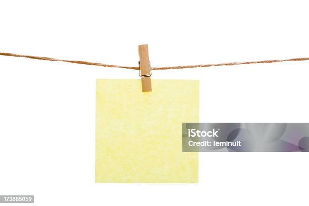 Clothespin And Postit Stock Photo - Download Image Now - Adhesive Note, Advertisement, Blank