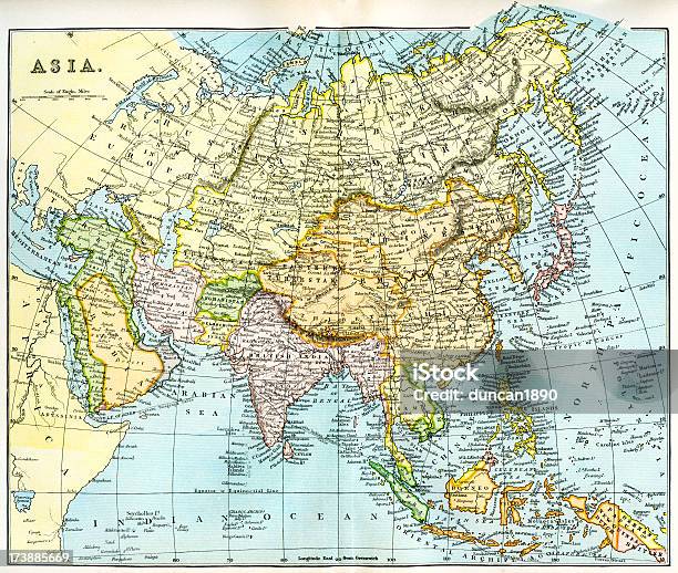 アジア 19 世紀の地図 - 地図のベクターアート素材や画像を多数ご用意 - 地図, 大英帝国, オスマン帝国