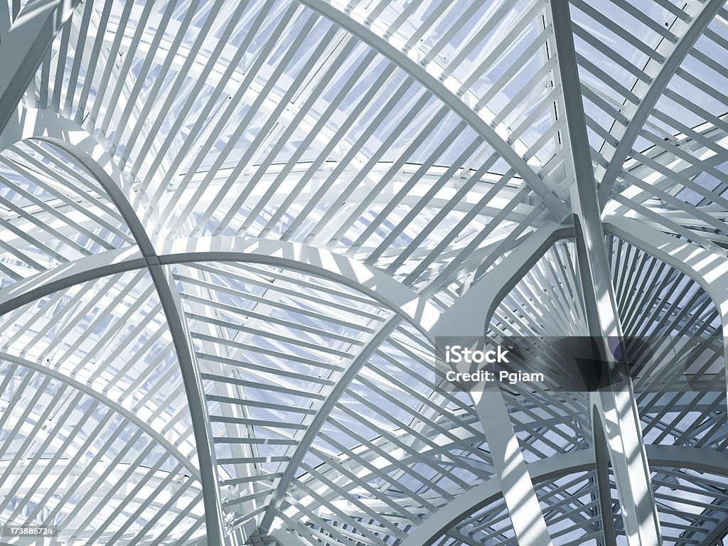 Modern futuristic building interior Glass and steel office tower in downtown Toronto Canada Toronto Stock Photo