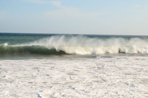 Big Blue Wave Breaks in the Atlantic Ocean