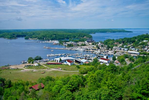 istock Small Town Main Street Downtown Area and Harbour 1738860835