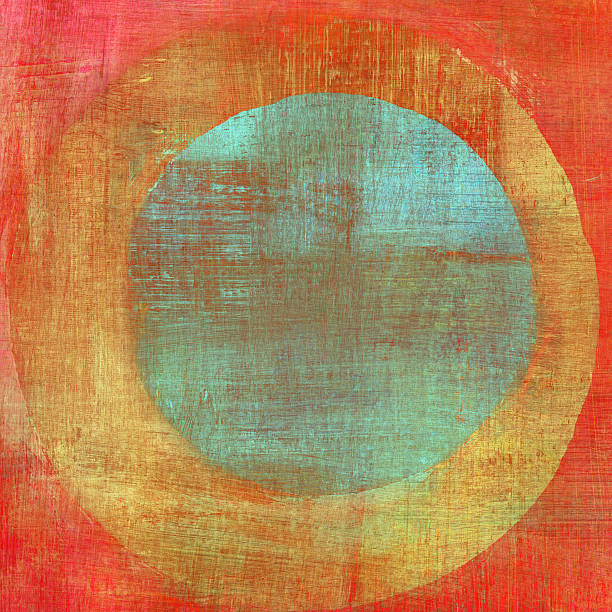 Painted Composition with Concentric Circles stock photo