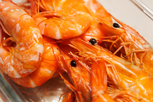 close up shot of shrimp cocktail appetizer