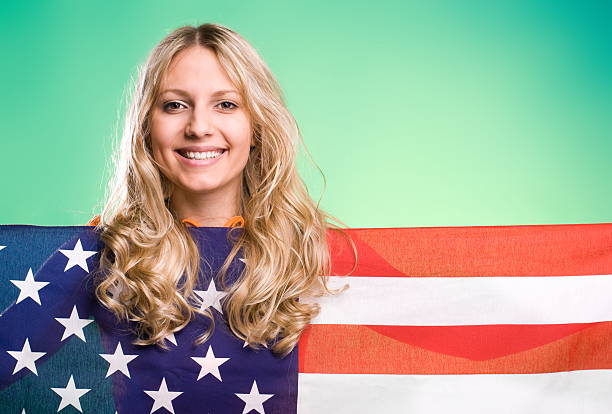 istock Girl with a flag 173886528