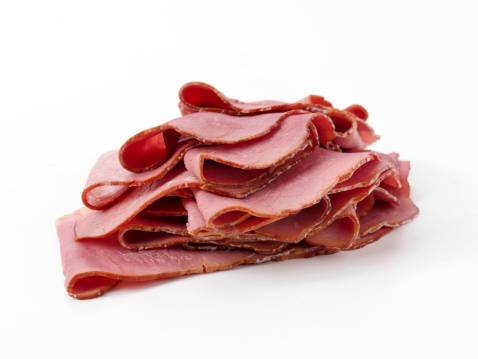 Sliced Pastrami From the Deli-Photographed on Hasselblad H3D-39mb Camera