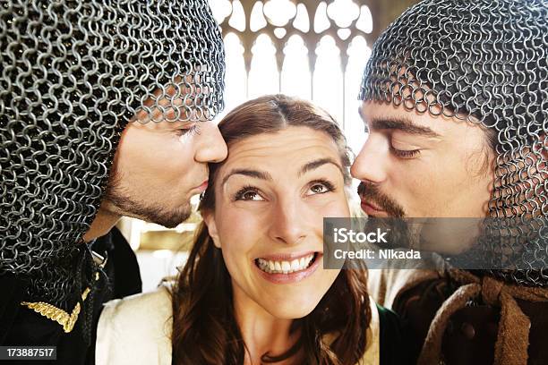 Knights Kissing Princess Stock Photo - Download Image Now - 20-29 Years, Acting - Performance, Adult