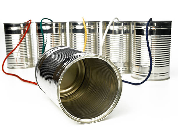 電話交換機 - tin can phone ストックフォトと画像