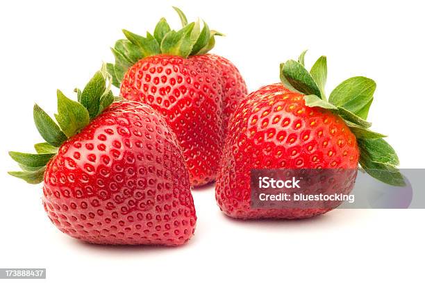 Strawberries Stock Photo - Download Image Now - Strawberry, White Background, Cut Out