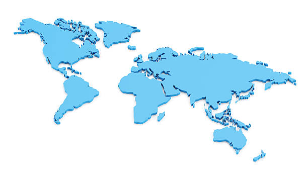 istock Detail 3d world map isolated on white 173888552