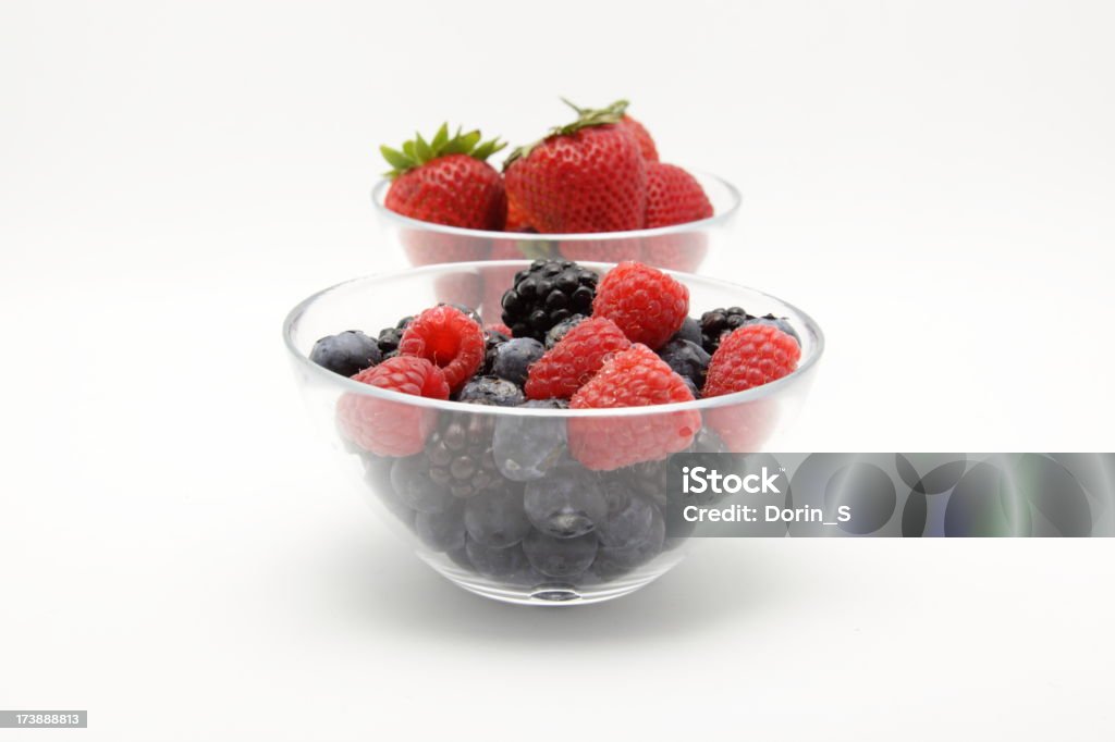 Fresh Fruit Glass bowls filled with fresh berries. Antioxidant Stock Photo