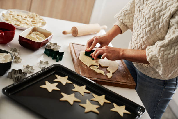 istock Unrecognizable woman preparing dough for gingerbread cookies 1738891163