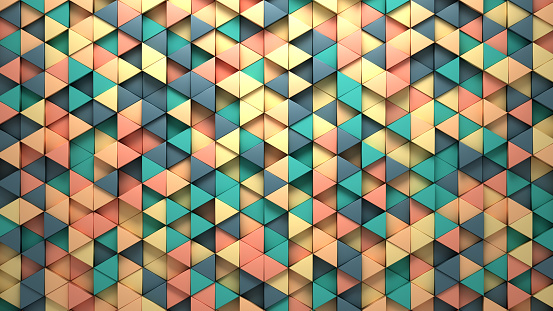 Colorful background with triangle shapes. 3d illustration.